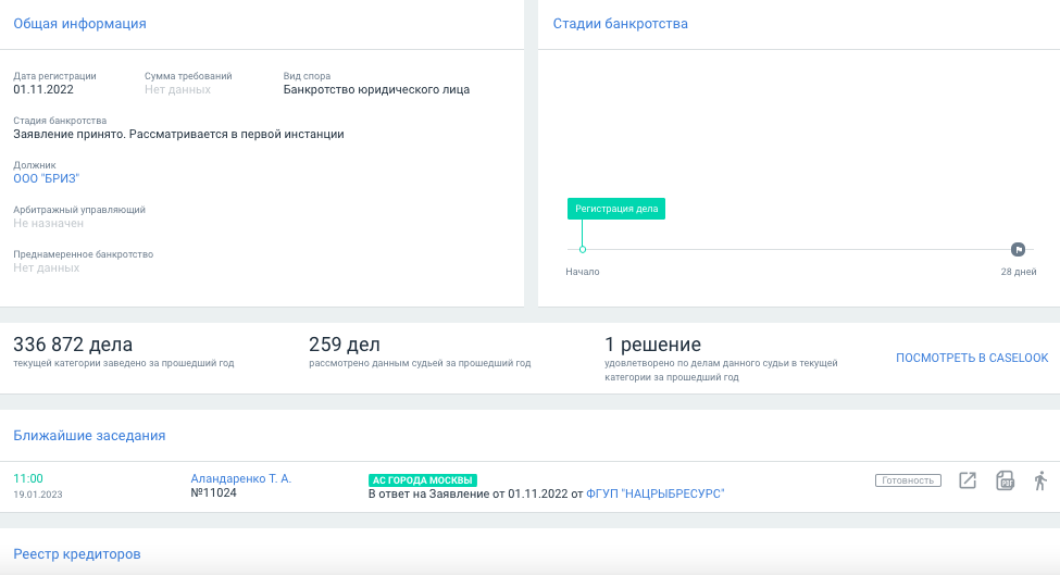 Сервис проверки контрагентов Casebook